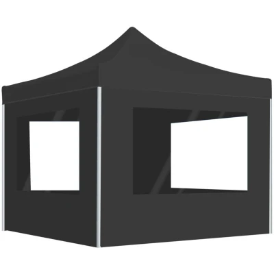Image of vidaXL Professional Folding Party Tent with Walls Aluminium 2x2 m Anthracite