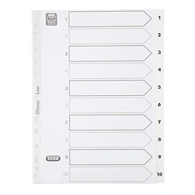 Image of Elba, File Dividers A4, 1 10, Plastic, White, Sets