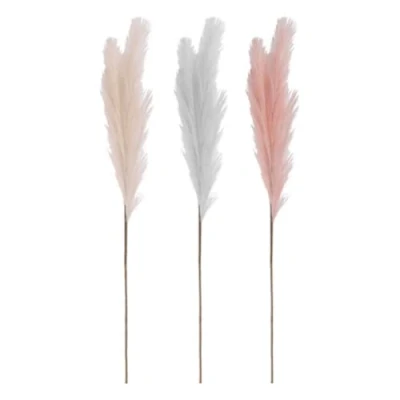 Image of 3 Stems Pampas Grass Fake Artificial Plants Feather for Home Décor 90cm (Assorted (Grey,Pink,White))