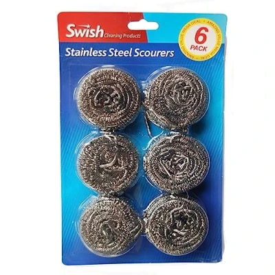Image of Pack of 6 stainless steel scourers