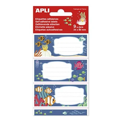 Image of APLI 18433 School Labels, Marine Backgrounds, 9 Units.