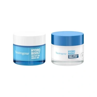 Image of Neutrogena Hydro Boost Day and Night Hydration Regime Set for Dry Skin, Water Gel Moisturiser Sleeping Cream, Purified with Hyaluronic Acid, Developed Dermatologists, 25 ml (Pack of 2)