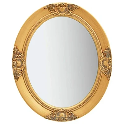 Image of vidaXL Wall Mirror Hanging Bathroom Garderobe Antique Retro Wardrobe Home Baroque Style 50x60 cm Gold