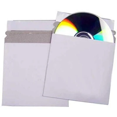 Image of 50 x CD Cardboard Mailer Sleeves Peel and Seal Envelopes/Mailer White Pack
