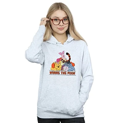 Image of Disney Women&#039;s Winnie The Pooh Group Hoodie Sport Grey Small