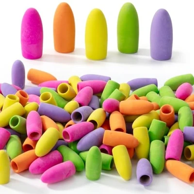 Image of Mr. Pen Pencil Erasers Toppers, 120 Pack, Colorful, for Pencils, Top Erasers, Eraser, Eraser Pencil, Cap Caps, Tops, Topper