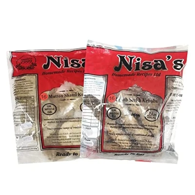 Image of NISA&#039;S Kebab Combo Frozen Lamb Seekh 16pcs Mutton Shami Ready to Eat 100% Fresh Indian Origin Each flavour 1pcs (Total 2Pack)