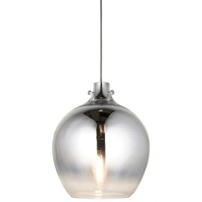 Image of Udine Single Pendant Ceiling Lamp, Chrome Ombre Glass, Plate