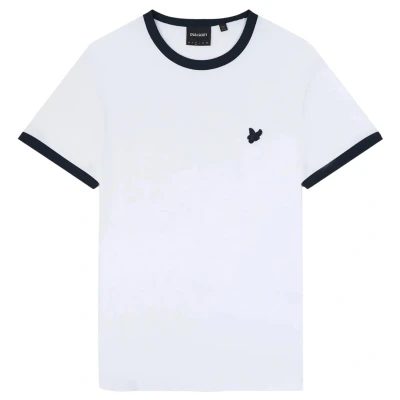 Image of Lyle &amp; Scott Mens Tonal Ringer White T Shirt Size X Large