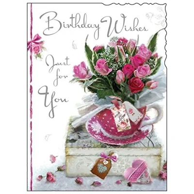 Image of Jonny Javelin Flowers Birthday Wishes Card