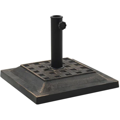 Image of vidaXL Parasol Base Square Polyresin 12 kg Bronze