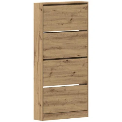 Image of vidaXL Shoe Cabinet Artisan Oak Engineered Wood 80 x 21 163.5 cm