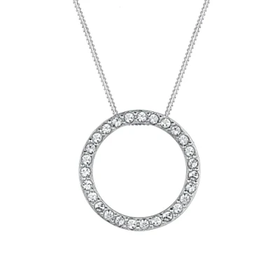 Image of Elli Necklace Circle Karma Crystals 925 Sterling Silver