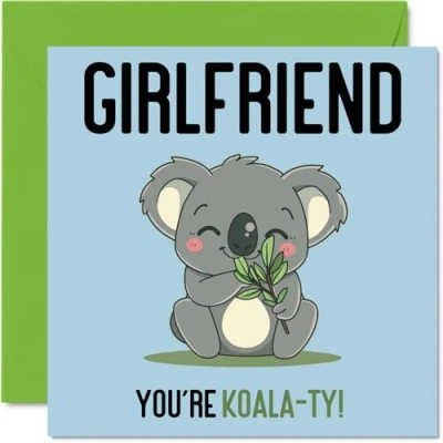 Image of Birthday Cards for Girlfriend Koala Ty Funny Happy Card from Boyfriend, Partner Gifts, 145mm x Joke Greeting Women Her