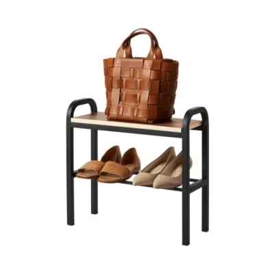 Image of YAMAZAKI Shoe Rack, Stainless Steel, Black, One Size
