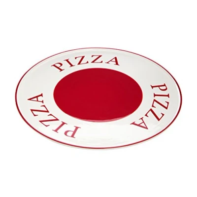Image of Premier Housewares Pizza Plate Serving Large Plates Red Cream White Colour Houseware 1hx32wx 32d