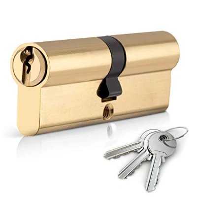 Image of XFORT® Brass 40/40 Euro Cylinder Lock (80mm), Door Barrel with 3 Keys, Anti Bump, Drill and Pick Key to Ensure High Security for Wooden, UPVC Composite Doors