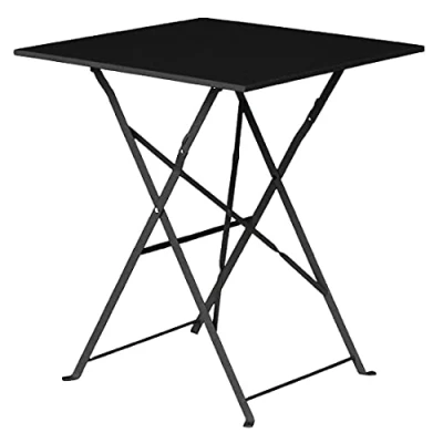 Image of Bolero Black Pavement Style Steel Table Square Outdoor Restaurant Hotel