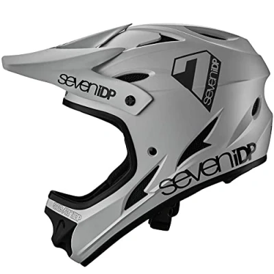 Image of 7 iDP M1 MTB Mountain Bike Full Face Lightweight Vented Bicycle Helmet (Grey, XL)