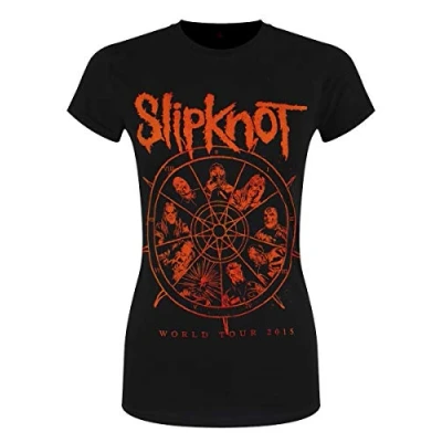 Image of Rockoff Trade Women&#039;s Slipknot The Wheel T Shirt, Black, 10 (Size: Medium)