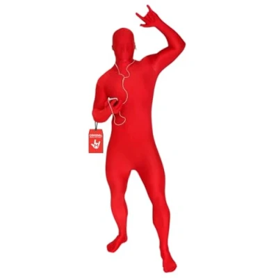 Image of Morphsuit Full Body Costume Red, L Original Bodysuit For Adults &amp; Kids Super Stretch Suit Great DIY Party Outfit Halloween, Cosplay, Fancy Dress Men Women