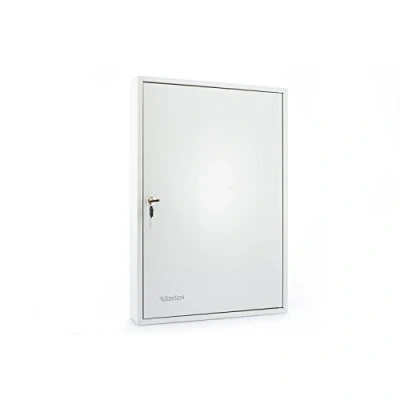 Image of Sterling KC100HE Single Door Key Cabinet, Grey, 100 Hooks with Euro Lock