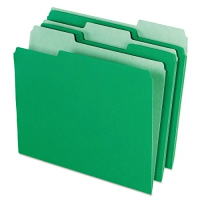 Image of Pendaflex Two Tone Color File Folders, Letter Size, 1/3 Cut, Bright Green, 100 Per Box (152 BGR)
