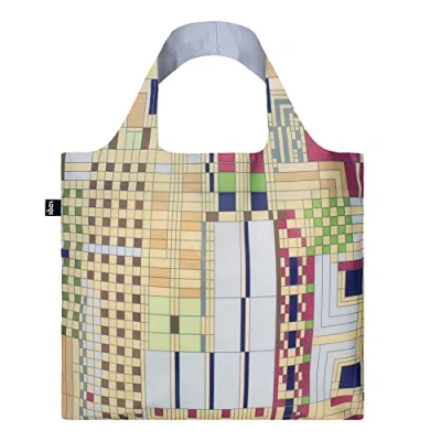 Image of LOQI Frank Lloyd Wright Old Fashion Windows Reusable Shopping Bag