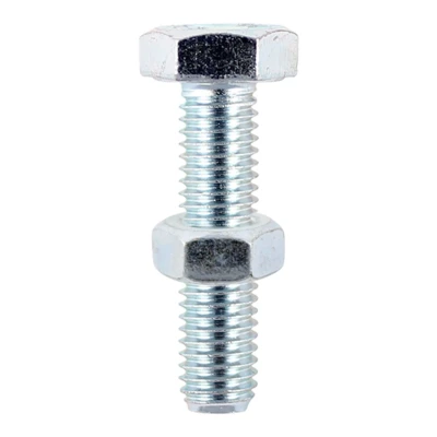 Image of 3x TIMCO Set Screws &amp; Hex Nuts Grade 8.8 Zinc 1240SNZB