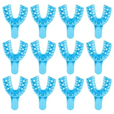 Image of ComDent Dental Impression Tray, Bag of 12 Perforated Disposable Trays, 2 Large Lower