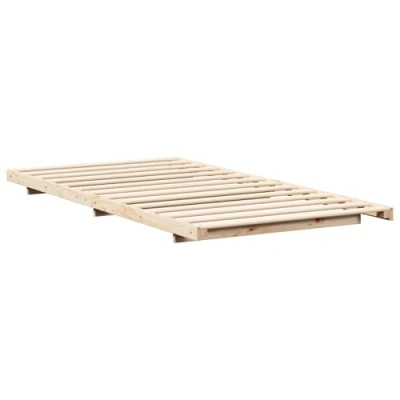 Image of Vidaxl Floor Bed Frame Brown 90 x 200 cm Solid pine wood