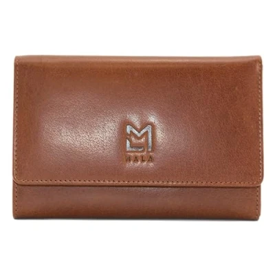 Image of Mala Leather Bloomsbury Tan Tri fold Purse 3678 17