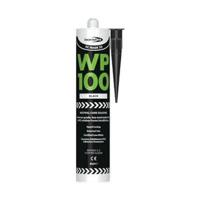 Image of Bond IT WP100 Silicone Sealant Seal Rapid Cure Mastic External Door Windows White 300ml Bath Shower Basin Window Frames Quick Drying (Black)