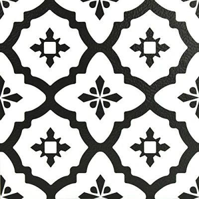 Image of WallPops FP2480 Comet Peel &amp; Stick Floor Tiles, Blacks, Set of 10 Pieces,12 x 12 inches