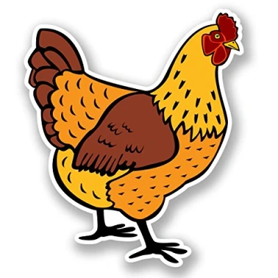 Image of 2 x Brown Chicken Vinyl Sticker iPad Laptop Helmet Rooster Hen Bird Funny #5876 (8.5cm Wide 10cm Tall)