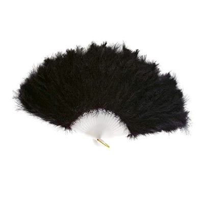 Image of Feather Fan Black Accessory for Fancy Dress