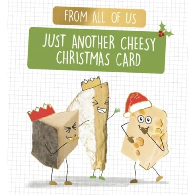 Image of From All Of Us Christmas Card, Cards To You, Xmas Card Us, Just Another Cheesy Gold Foiled
