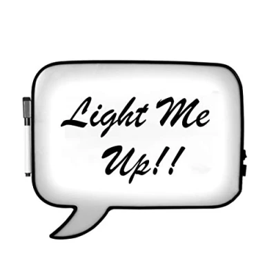 Image of KNIGHT Speech Bubble Light Up Box with Erasable Pen &amp; USB Lead, A4 Size Personalised Handwritten White LED Message Board 30cm x 22cm 5.5cm