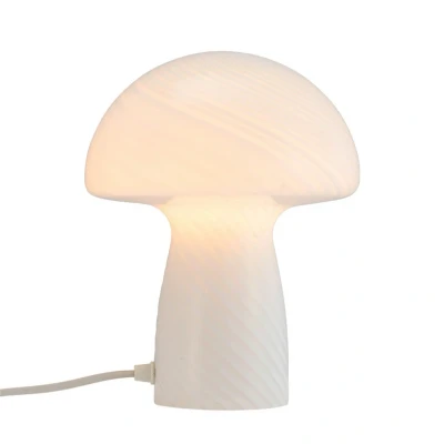 Image of Dyberg Larsen Mushroom table lamp, white, height 23 cm, glass