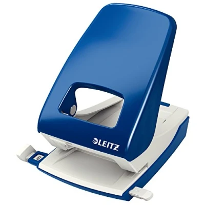 Image of Leitz Hole Punch, 40 Sheets, Guide Bar with Format Markings, Metal, NeXXt Range, 51380035 Blue