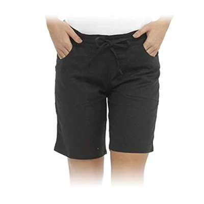 Image of LADIES CASUAL LINEN SHORTS (18, Black)