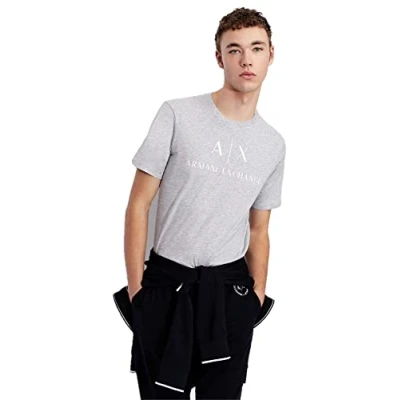 Image of Armani Exchange Men&#039;s 8nztcj T Shirt, Grey, XL UK