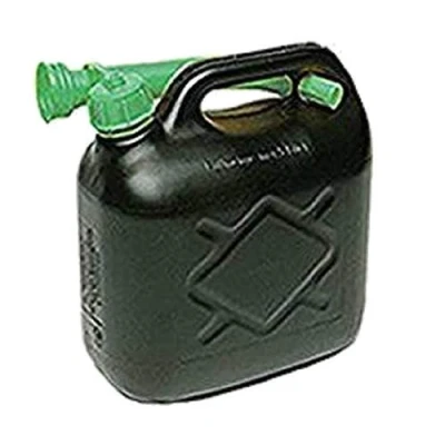 Image of Opticare® 5 Litre Black Plastic Petrol Jerry Can Container For Storage Fuel Diesel Oil Canister With Flexible Pouring Spout Strong Robust 5L