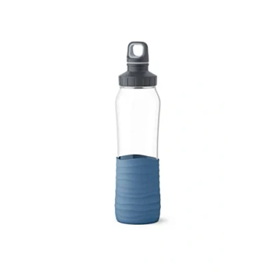 Image of Emsa N31002 Drink2Go Glass Drinking Bottle Capacity: 0.7 litres Screw Cap Aqua Blue