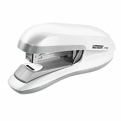 Image of Rapid F30 Fashion Half Strip Stapler, 30 Sheet Capacity, Flat Clinch Stapling, Ergonomic Design, White, 5000358