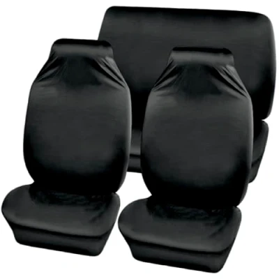 Image of Sakura SS5234 Car Seat Protectors Full Set of Covers in Black Water Resistant Polysester Universal Easy Fit