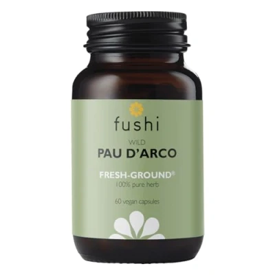 Image of Fushi Organic Pau d’Arco (Handroanthus impetiginosus) Capsules, 60 Caps Fresh Ground Whole Food Rich in Selenium, Iron, Calcium, Sodium &amp; Vitamins Vegan Ethical Made the UK Count (Pack of 1)