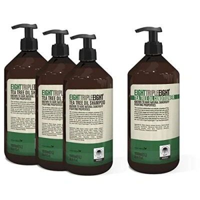 Image of Eight Triple Tea Tree Oil Hair Care Set 3x Shampoo &amp; 1x Conditioner 1 Litre
