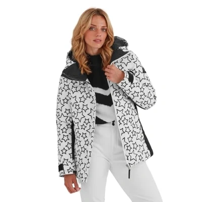 Image of TOG24 Vermont Womens Ski Jacket Black/Optic White Outline Star Size 10 UK