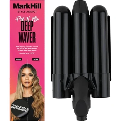 Image of Mark Hill Pick &#039;N&#039; Mix Interchangeable Hair Curling Wand Deep Mermaid Waver Barrel 32 mm Black (Handle Not Included)